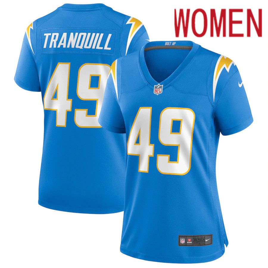 Women Los Angeles Chargers #49 Drue Tranquill Nike Powder Blue Game NFL Jersey->women nfl jersey->Women Jersey